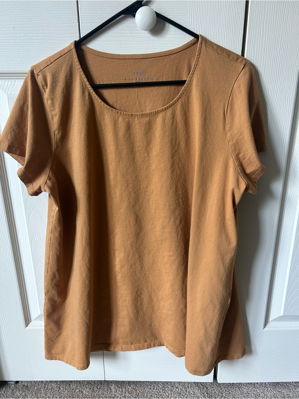 J Jill Everyday Elliptical Scoop Neck Tee - Tan